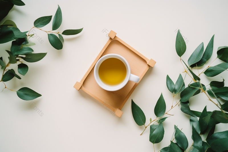 茶饮与绿植简约清新实拍摄影图,高清,摄影图,摄影图片,图片大全,摄影图免费下载